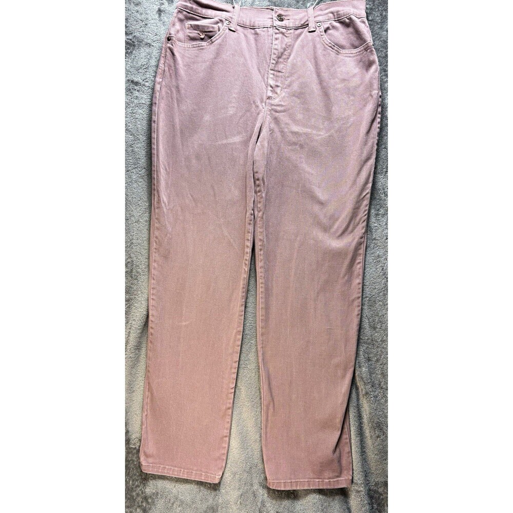 Gloria Vanderbilt Women’s Mid Rise Straight Jeans Purple Denim Medium Wash 12